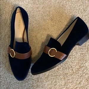 Blue velvet loafers (never worn)